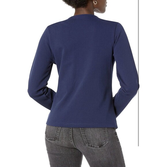 The Drop Caralyn Moto Long Sleeve Zip Up Jacket Navy Size XXS NWT - Picture 3 of 8